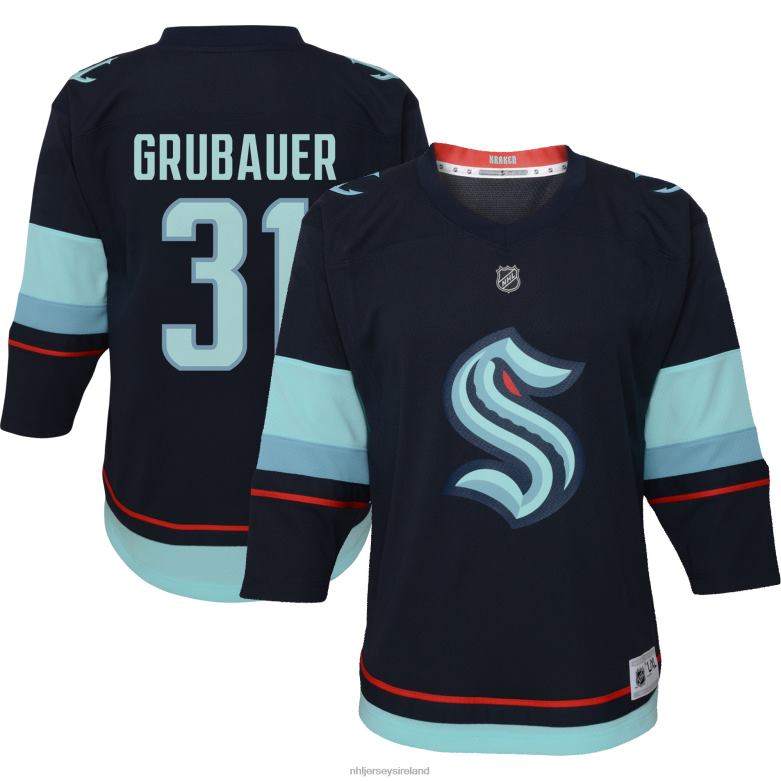 NHL Infant Seattle Kraken Philipp Grubauer Deep Sea Blue Home Replica Player Jersey D002V2077 Clothing