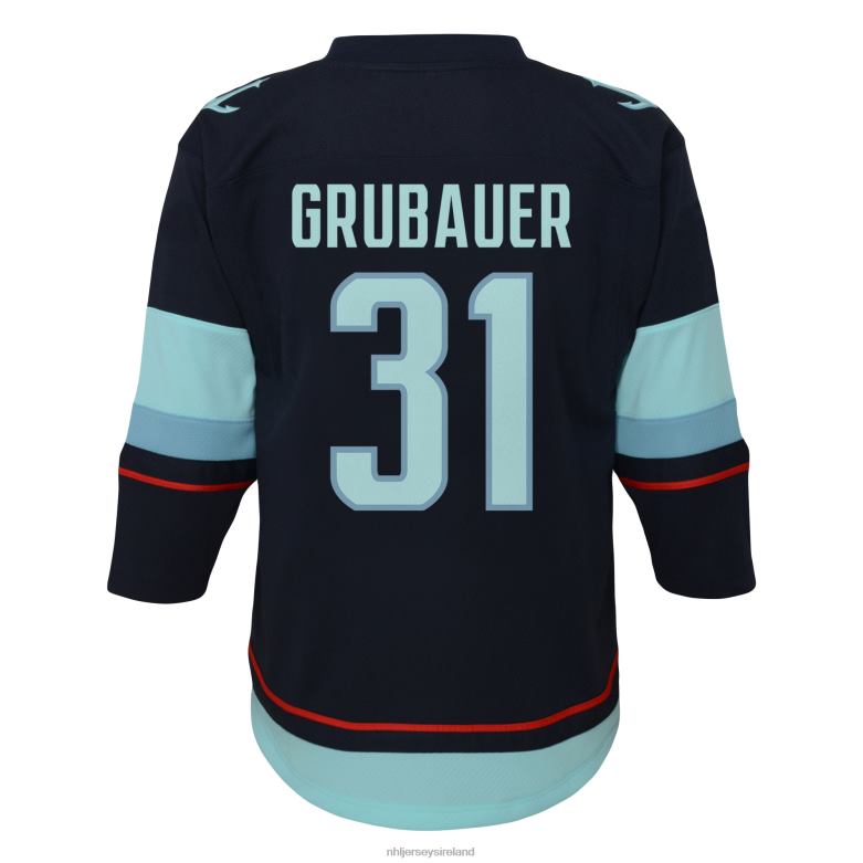 NHL Infant Seattle Kraken Philipp Grubauer Deep Sea Blue Home Replica Player Jersey D002V2077 Clothing