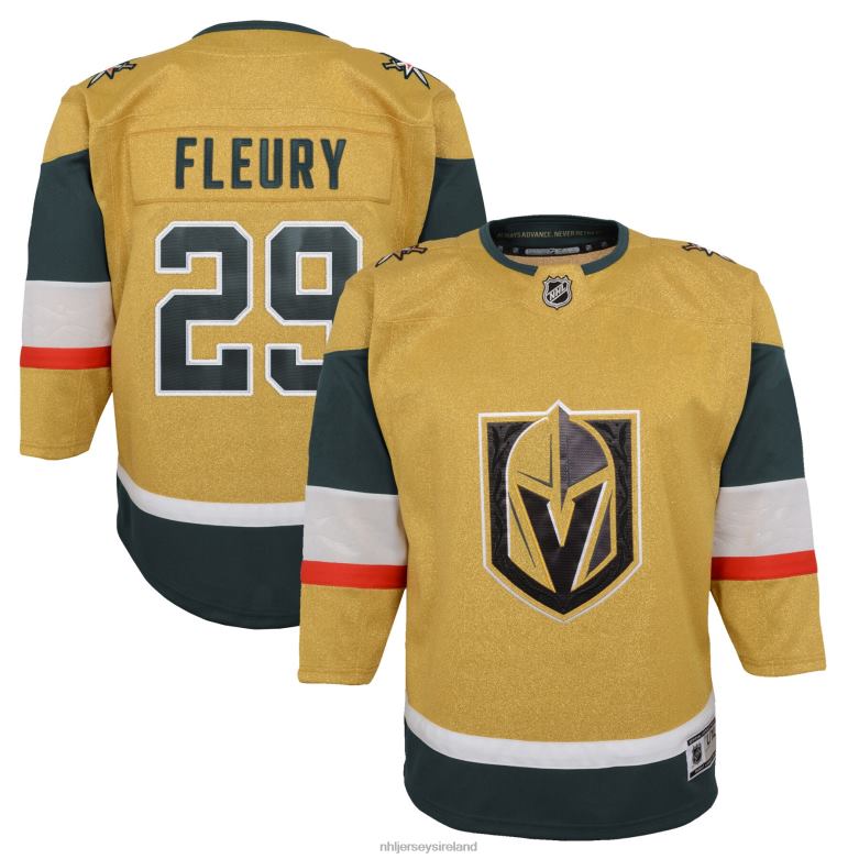 NHL Infant Vegas Golden Knights Marc-Andre Fleury Gold 2020/21 Home Premier Player Jersey D002V1509 Clothing