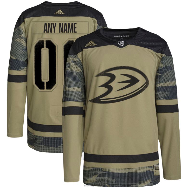 NHL Men Anaheim Ducks Adidas Camo Military Appreciation Team Authentic Custom Practice Jersey D002V2093 Clothing