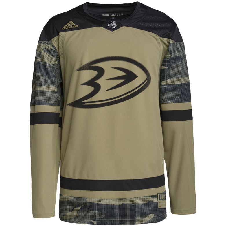 NHL Men Anaheim Ducks Adidas Camo Military Appreciation Team Authentic Practice Jersey D002V811 Clothing