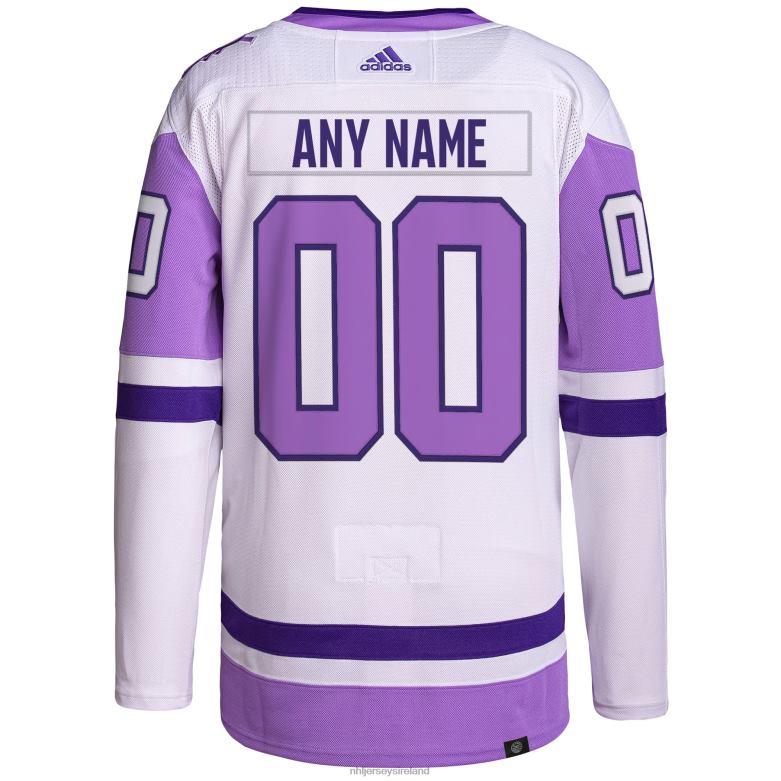 NHL Men Anaheim Ducks Adidas White/Purple Hockey Fights Cancer Primegreen Authentic Custom Jersey D002V2016 Clothing