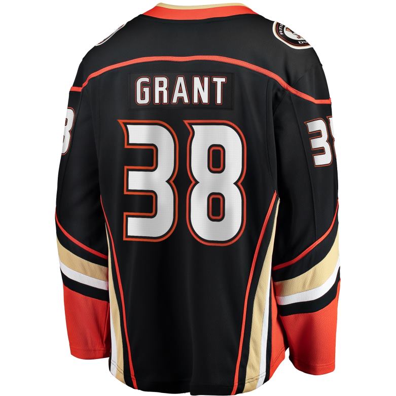 NHL Men Anaheim Ducks Derek Grant Fanatics Branded Black Home Breakaway Player Jersey D002V2308 Clothing