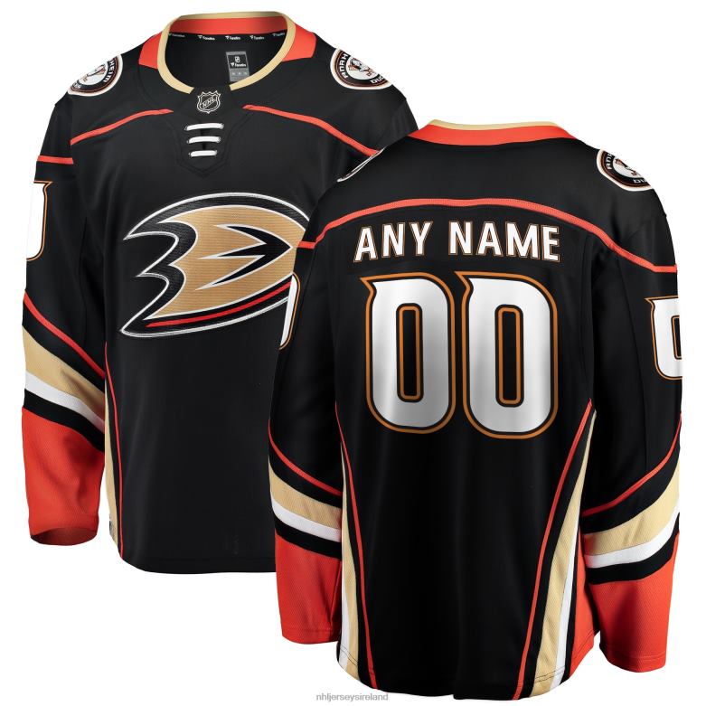 NHL Men Anaheim Ducks Fanatics Branded Black Home Breakaway Custom Jersey D002V457 Clothing