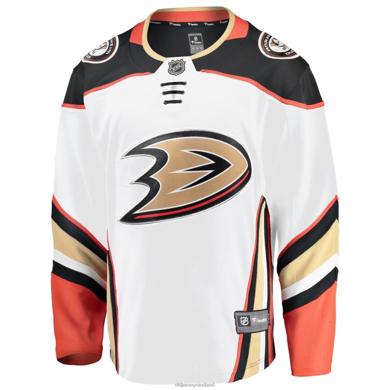 NHL Men Anaheim Ducks Fanatics Branded White Breakaway Away Jersey D002V799 Clothing