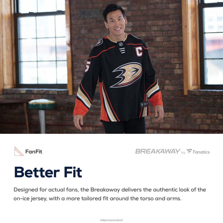 NHL Men Anaheim Ducks Fanatics Branded White Breakaway Away Jersey D002V799 Clothing