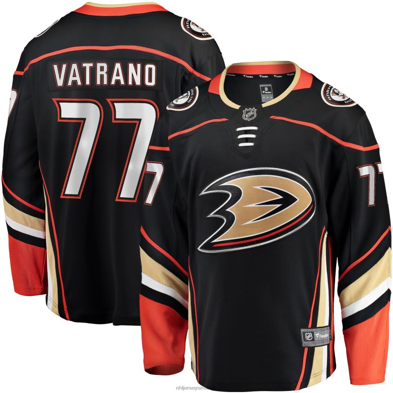 NHL Men Anaheim Ducks Frank Vatrano Fanatics Branded Black Home Breakaway Player Jersey D002V2281 Clothing