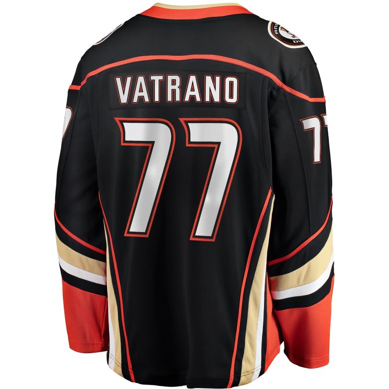 NHL Men Anaheim Ducks Frank Vatrano Fanatics Branded Black Home Breakaway Player Jersey D002V2281 Clothing