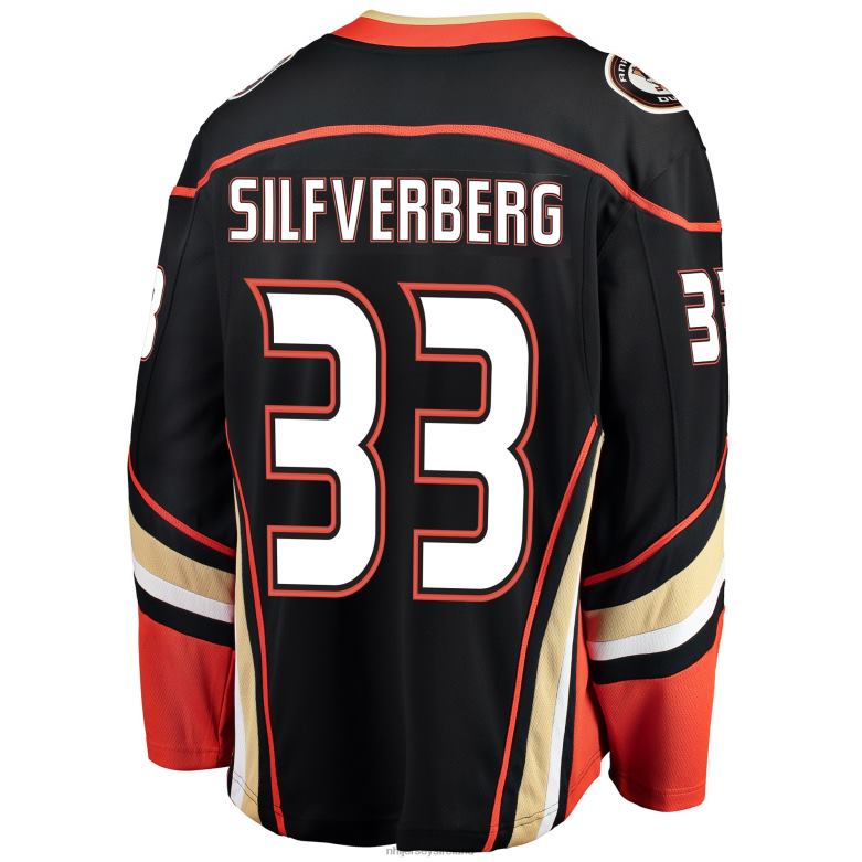 NHL Men Anaheim Ducks Jakob Silfverberg Fanatics Branded Black Breakaway Player Jersey D002V1487 Clothing