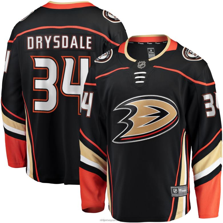 NHL Men Anaheim Ducks Jamie Drysdale Fanatics Branded Black Home Breakaway Player Jersey D002V1679 Clothing