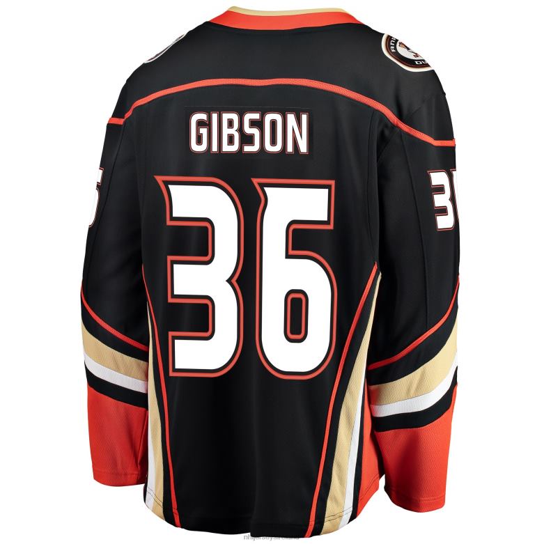 NHL Men Anaheim Ducks John Gibson Fanatics Branded Black Breakaway Player Jersey D002V1555 Clothing