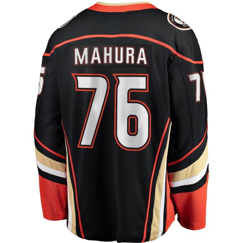 NHL Men Anaheim Ducks Josh Mahura Fanatics Branded Black Home Breakaway Player Jersey D002V2273 Clothing