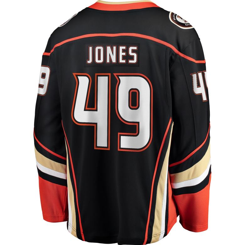 NHL Men Anaheim Ducks Max Jones Fanatics Branded Black Breakaway Player Jersey D002V2180 Clothing