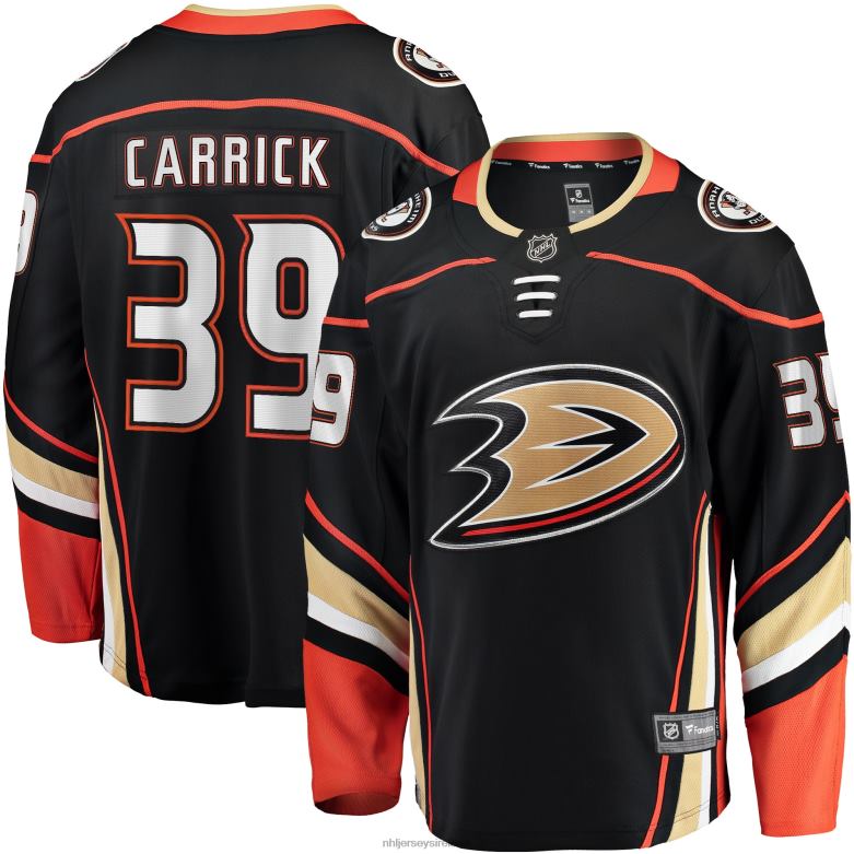 NHL Men Anaheim Ducks Sam Carrick Fanatics Branded Black Home Breakaway Player Jersey D002V2218 Clothing