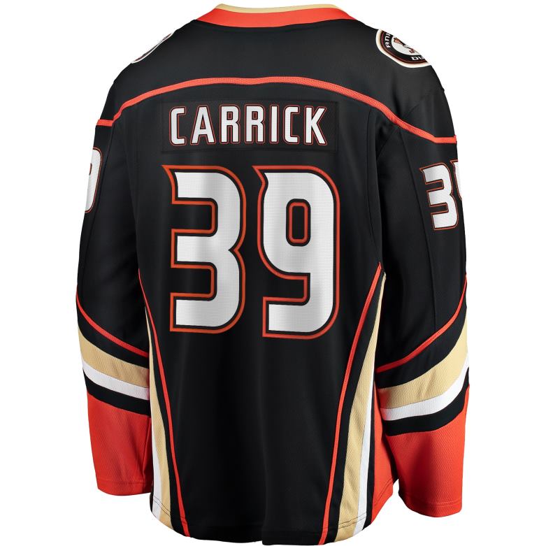 NHL Men Anaheim Ducks Sam Carrick Fanatics Branded Black Home Breakaway Player Jersey D002V2218 Clothing