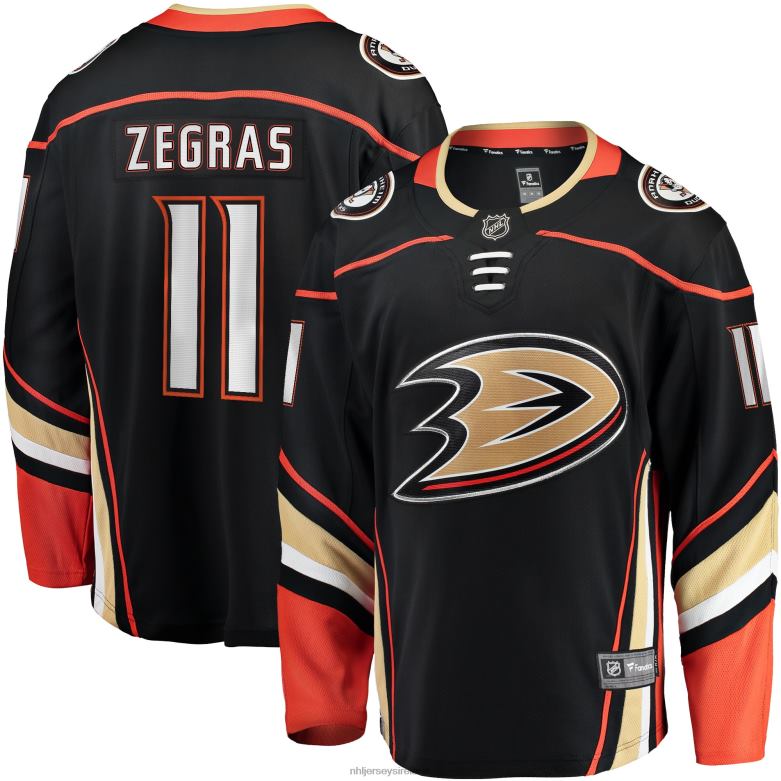 NHL Men Anaheim Ducks Trevor Zegras Fanatics Branded Black Home Breakaway Player Jersey D002V316 Clothing