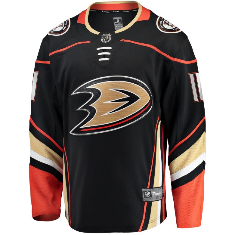 NHL Men Anaheim Ducks Trevor Zegras Fanatics Branded Black Home Breakaway Player Jersey D002V316 Clothing