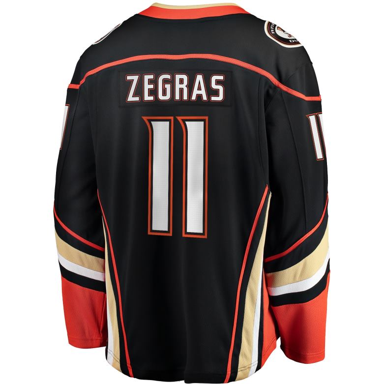 NHL Men Anaheim Ducks Trevor Zegras Fanatics Branded Black Home Breakaway Player Jersey D002V316 Clothing