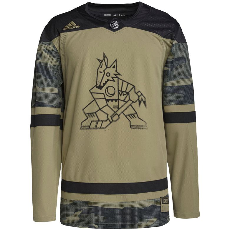 NHL Men Arizona Coyotes Adidas Camo Military Appreciation Team Authentic Custom Practice Jersey D002V2095 Clothing