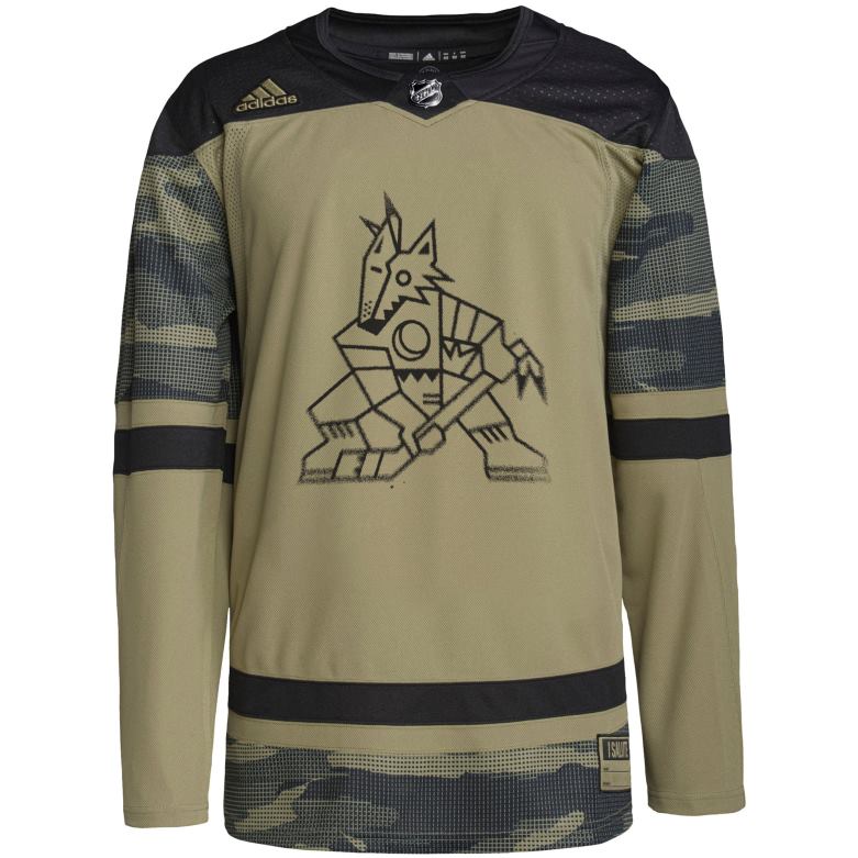 NHL Men Arizona Coyotes Adidas Camo Military Appreciation Team Authentic Practice Jersey D002V843 Clothing