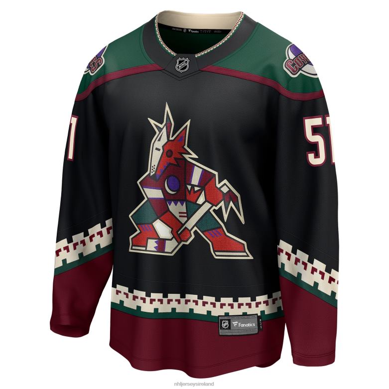 NHL Men Arizona Coyotes Troy Stecher Fanatics Branded Black Home Breakaway Player Jersey D002V2382 Clothing