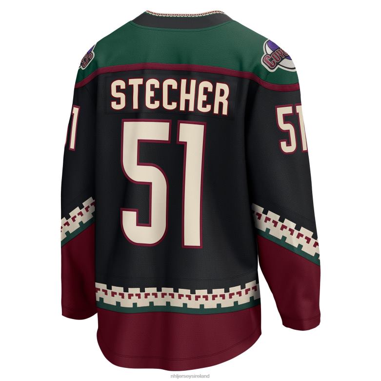 NHL Men Arizona Coyotes Troy Stecher Fanatics Branded Black Home Breakaway Player Jersey D002V2382 Clothing