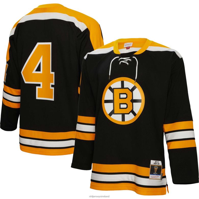 NHL Men Boston Bruins Bobby Orr Mitchell  Ness Black 1971 Blue Line Player Jersey D002V84 Clothing