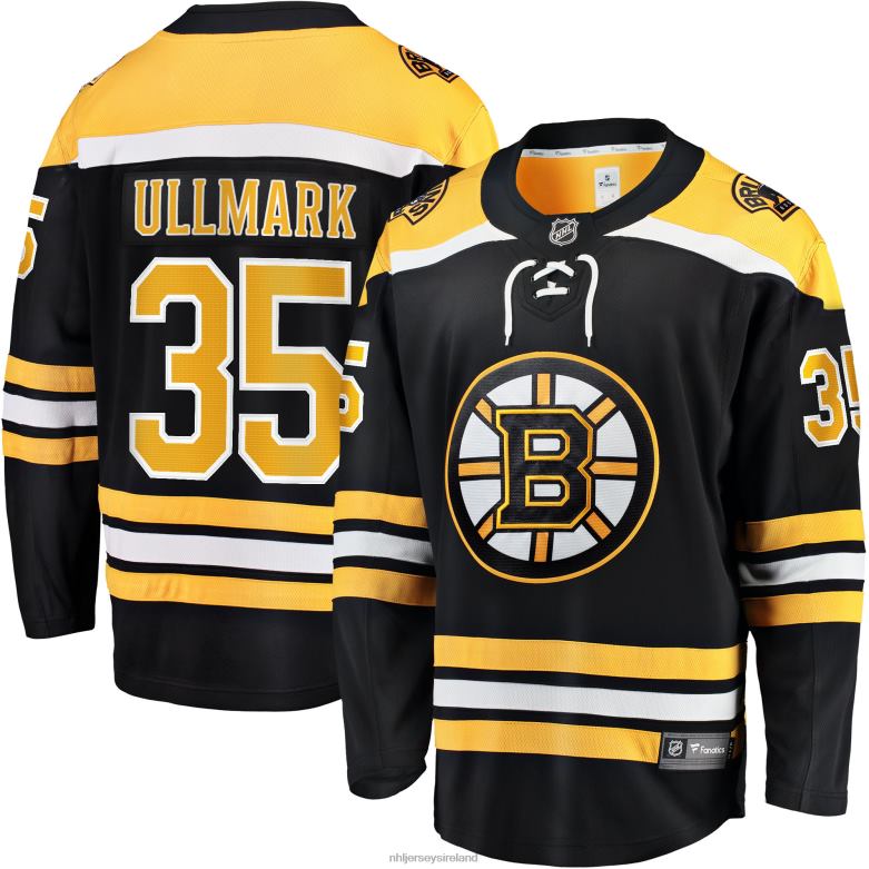NHL Men Boston Bruins Linus Ullmark Fanatics Branded Black Home Breakaway Player Jersey D002V50 Clothing