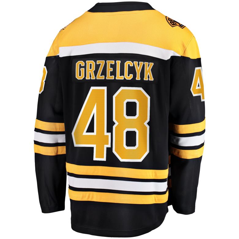 NHL Men Boston Bruins Matt Grzelcyk Fanatics Branded Black Team Home Breakaway Player Jersey D002V909 Clothing