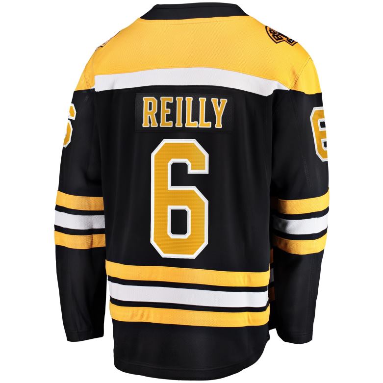 NHL Men Boston Bruins Mike Reilly Fanatics Branded Black 2017/18 Home Breakaway Replica Jersey D002V1851 Clothing
