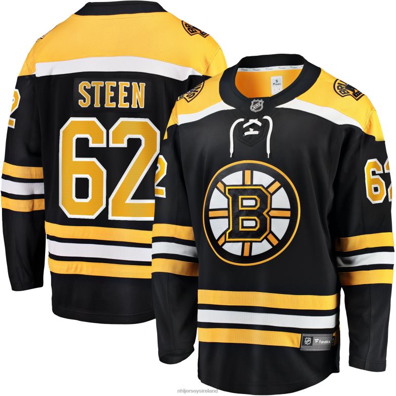 NHL Men Boston Bruins Oskar Steen Fanatics Branded Black Home Breakaway Player Jersey D002V1967 Clothing