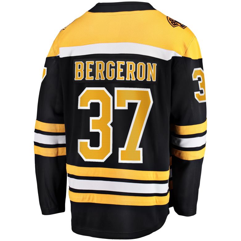 NHL Men Boston Bruins Patrice Bergeron Fanatics Branded Black Captain Patch Home Breakaway Jersey D002V16 Clothing