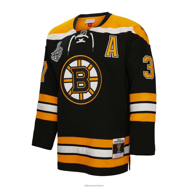 NHL Men Boston Bruins Patrice Bergeron Mitchell  Ness Black 2010 Blue Line Player Jersey D002V158 Clothing