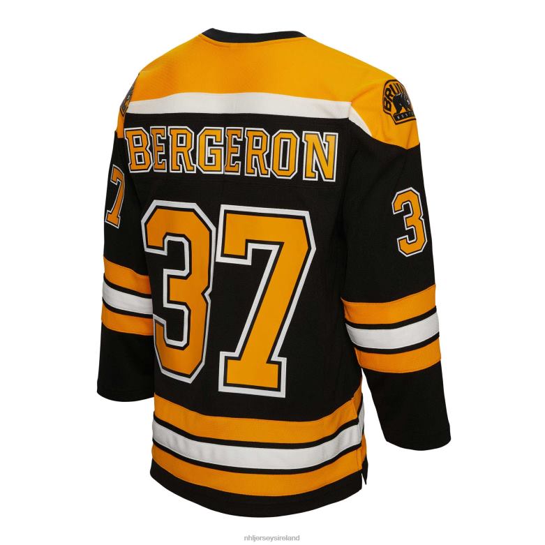NHL Men Boston Bruins Patrice Bergeron Mitchell  Ness Black 2010 Blue Line Player Jersey D002V158 Clothing