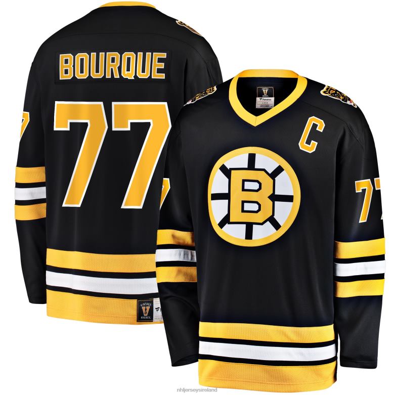 NHL Men Boston Bruins Ray Bourque Fanatics Branded Black Premier Breakaway Retired Player Jersey D002V275 Clothing