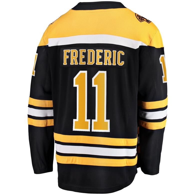 NHL Men Boston Bruins Trent Frederic Fanatics Branded Black Home Breakaway Player Jersey D002V451 Clothing