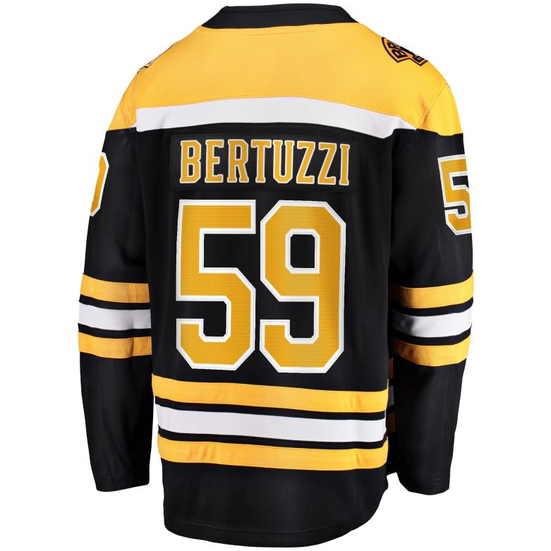 NHL Men Boston Bruins Tyler Bertuzzi Fanatics Branded Black Home Breakaway Jersey D002V107 Clothing