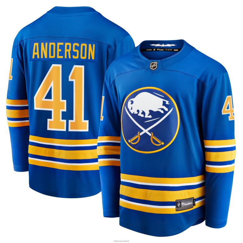 NHL Men Buffalo Sabres Craig Anderson Fanatics Branded Royal Home Breakaway Player Jersey D002V2329 Clothing