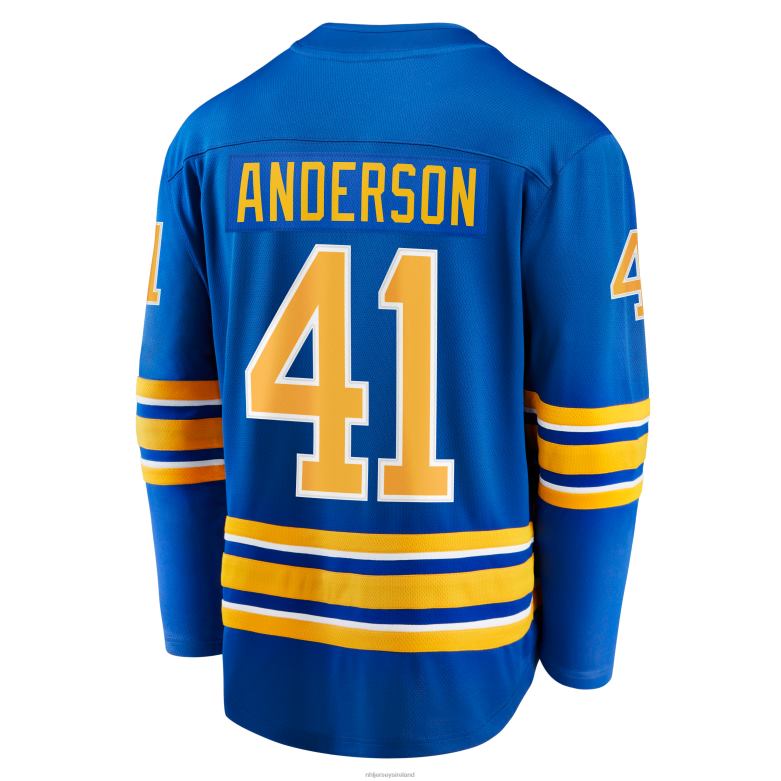 NHL Men Buffalo Sabres Craig Anderson Fanatics Branded Royal Home Breakaway Player Jersey D002V2329 Clothing