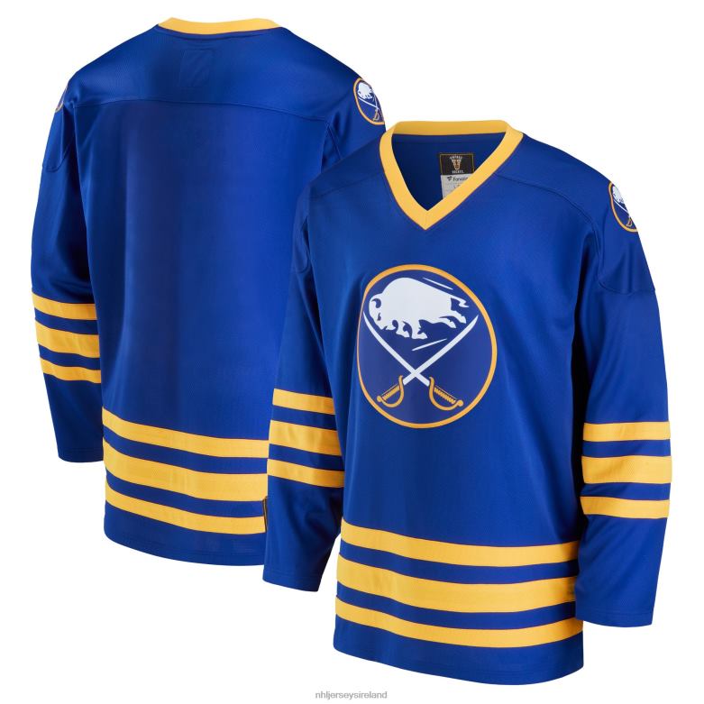NHL Men Buffalo Sabres Fanatics Branded Royal Premier Breakaway Heritage Jersey D002V465 Clothing
