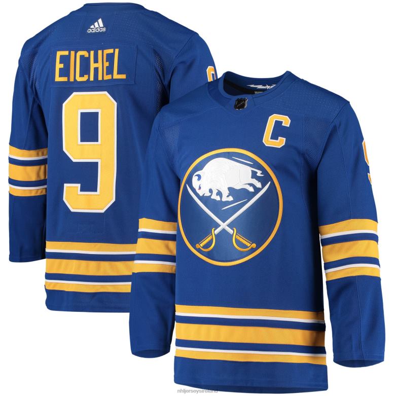 NHL Men Buffalo Sabres Jack Eichel Adidas Royal Home Captain Patch Primegreen Authentic Pro Player Jersey D002V859 Clothing