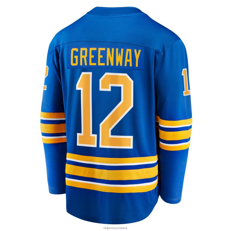 NHL Men Buffalo Sabres Jordan Greenway Fanatics Branded Royal Home Breakaway Jersey D002V1221 Clothing