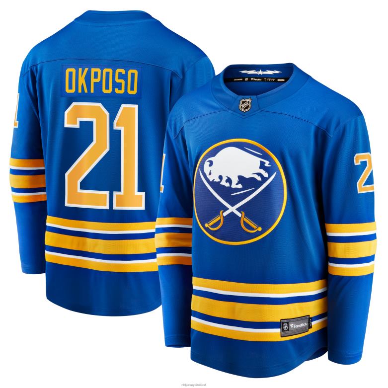 NHL Men Buffalo Sabres Kyle Okposo Fanatics Branded Royal Home Breakaway Jersey D002V1748 Clothing