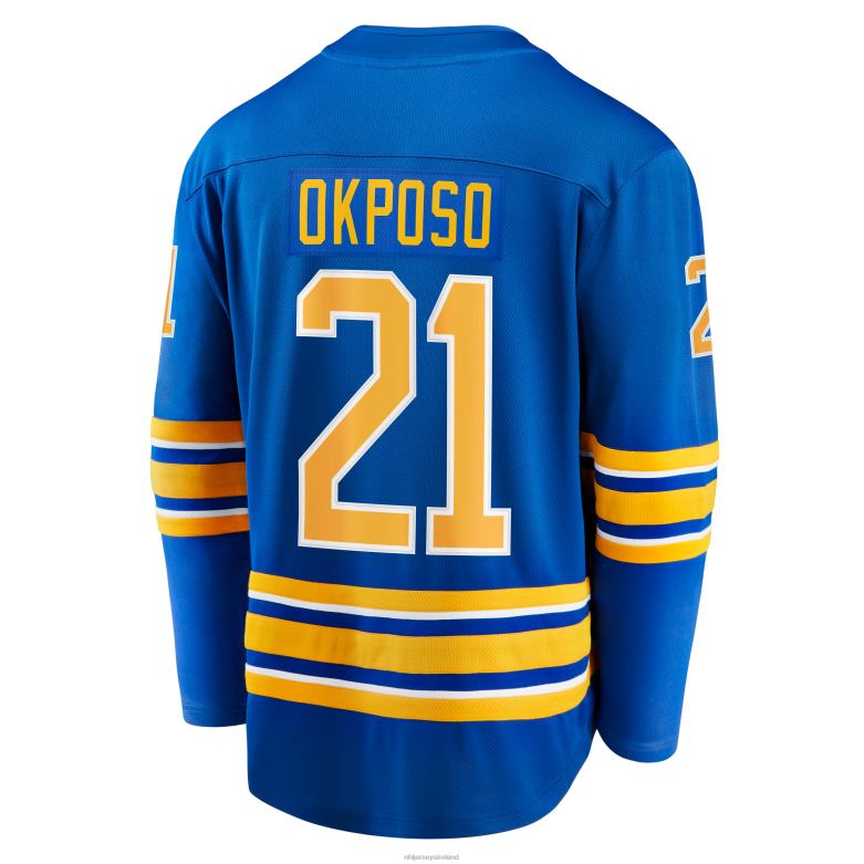 NHL Men Buffalo Sabres Kyle Okposo Fanatics Branded Royal Home Breakaway Jersey D002V1748 Clothing