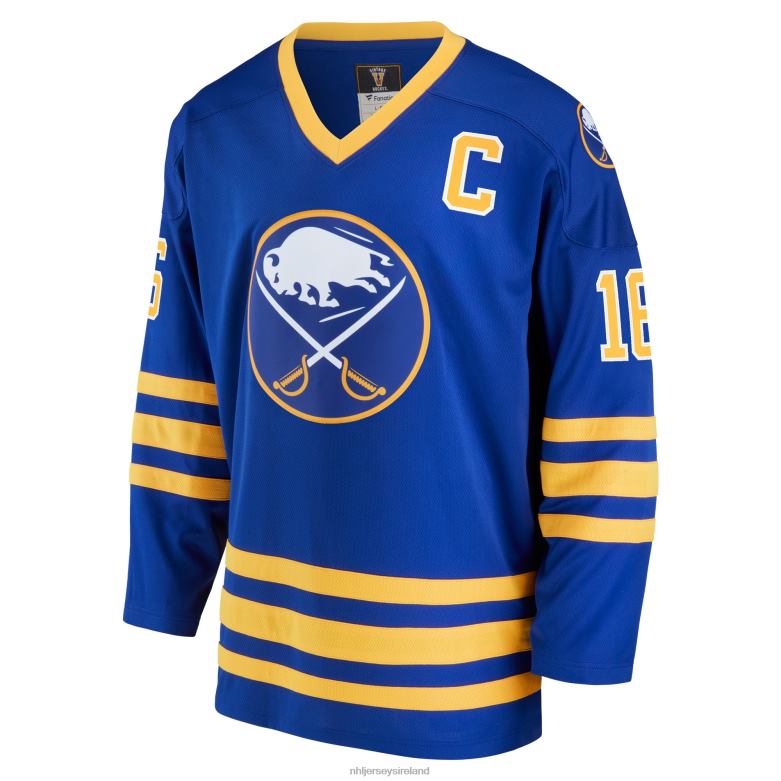 NHL Men Buffalo Sabres Pat Lafontaine Fanatics Branded Royal Breakaway Retired Player Jersey D002V231 Clothing