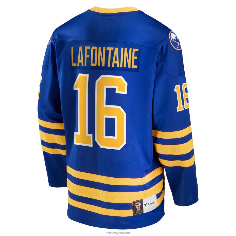 NHL Men Buffalo Sabres Pat Lafontaine Fanatics Branded Royal Breakaway Retired Player Jersey D002V231 Clothing