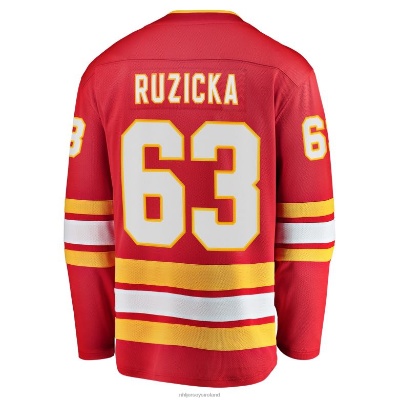 NHL Men Calgary Flames Adam Ruzicka Fanatics Branded Red Home Breakaway Player Jersey D002V1710 Clothing