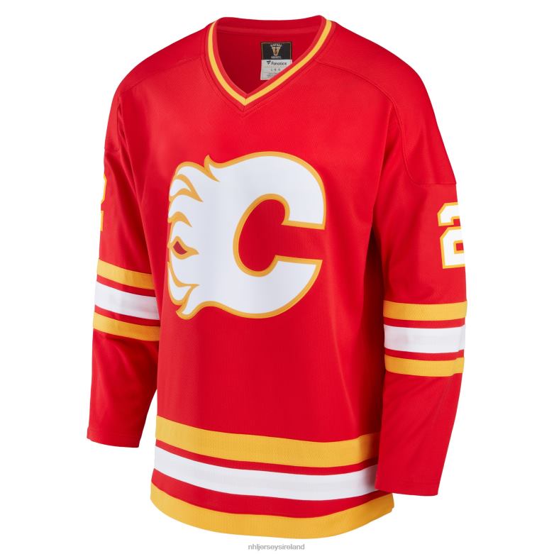 NHL Men Calgary Flames Al Macinnis Fanatics Branded Red Breakaway Retired Player Jersey D002V714 Clothing