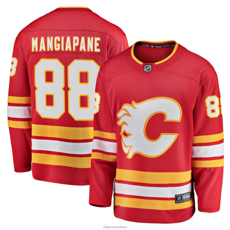 NHL Men Calgary Flames Andrew Mangiapane Fanatics Branded Red Home Breakaway Player Jersey D002V1073 Clothing