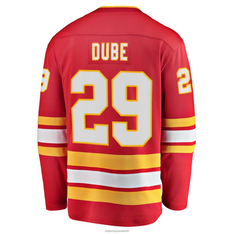 NHL Men Calgary Flames Dillon Dube Fanatics Branded Red Home Breakaway Player Jersey D002V1861 Clothing